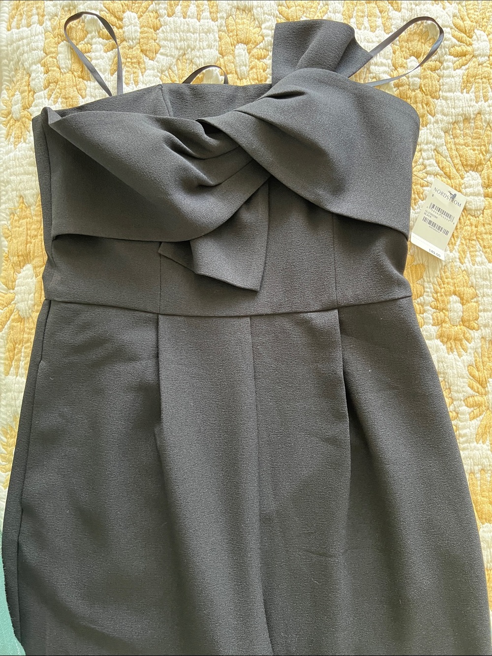 Nordstrom Black Strapless Twist-Front jump suit